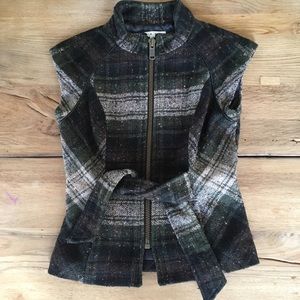 CAbi plaid tweed vest